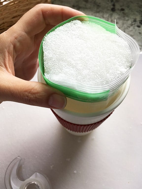Foam with being inserted into Mug.