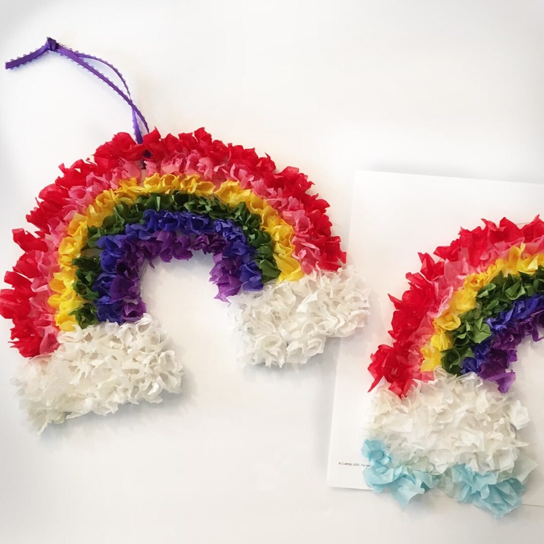 Tissue Paper Rainbow Kids Craft