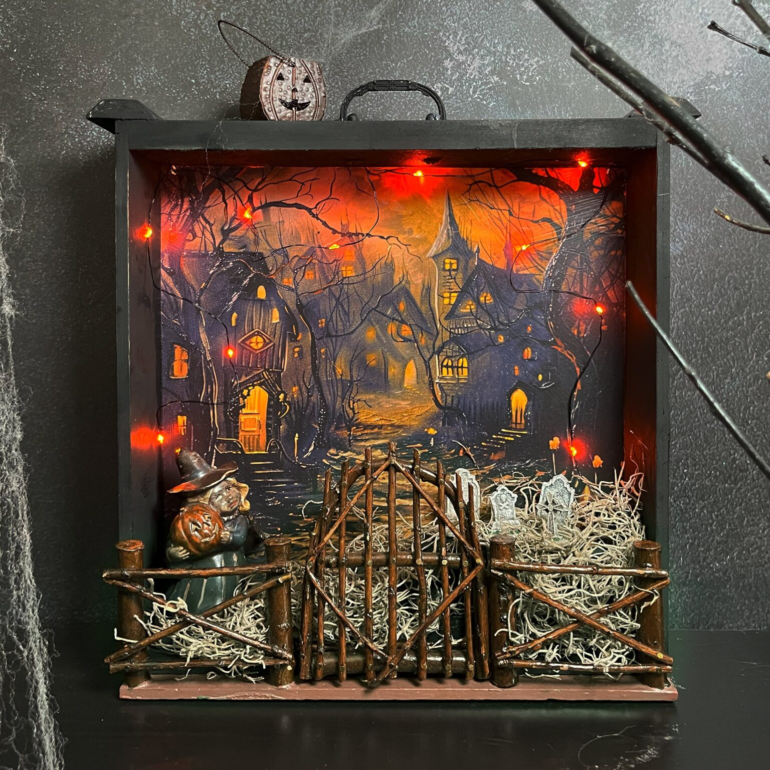 Halloween Diorama Made With Thrift Store Finds