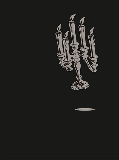 Floating candelabra illustration. One of 24 retro Halloween Illustrations available in SVG, PNG and EPS formats for crafters.